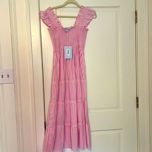 Hill House Nap Dress pink and white striped XS NWT